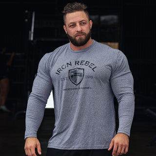 IRON DEFENDER L/S T-SHIRT (GREY HEATHER)